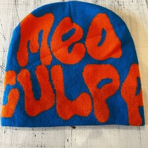 Bold Blue and Orange Graphic Beanie